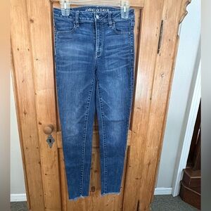 American Eagle Outfitters Jeans Stretch Sz 4 Long  Grunge Whimsigoth Cut Edge